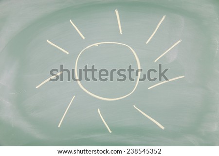 Sun drawn on a blackboard