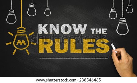 know the rules on blackboard  Royalty-Free Stock Photo #238546465