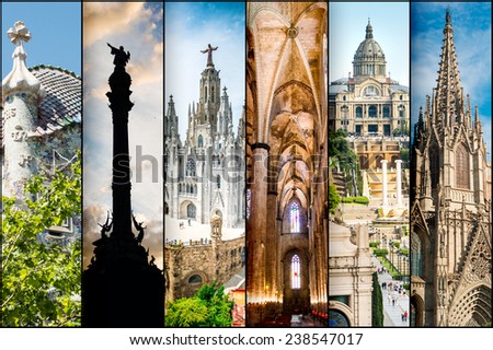 colllage of different photos Barcelona