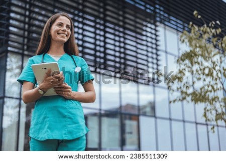 Medical healthcare, portrait and expert doctor consulting and working as management of hospital. Proud woman and nurse with smile and arms crossed for surgery, consultation and trust at clinic