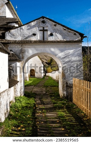 Church of the Transfiguration of the Lord, Spania Dolina village, Slovak republic. Religious architecture. Royalty-Free Stock Photo #2385519565