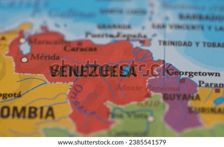 Photography of a map of Venezuela Royalty-Free Stock Photo #2385541579