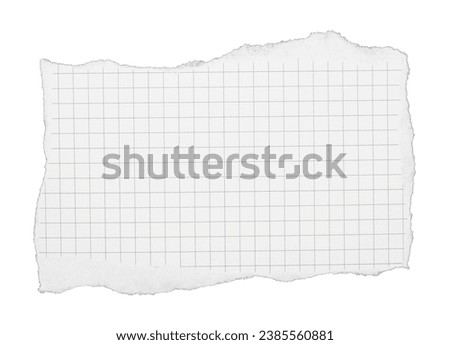 Torn striped paper sheet isolated on white background