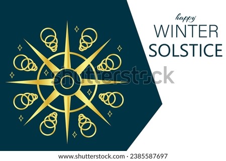 Greeting card with text HAPPY WINTER SOLSTICE  Royalty-Free Stock Photo #2385587697