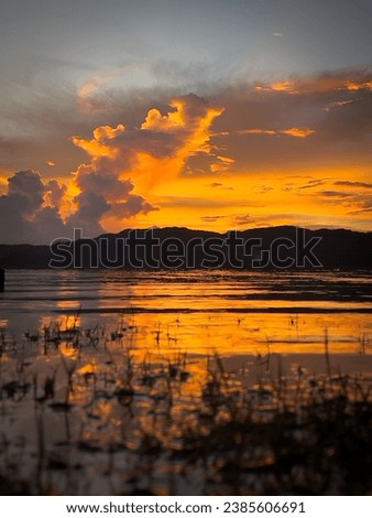 A stunning golden hour moment during sunset scenery