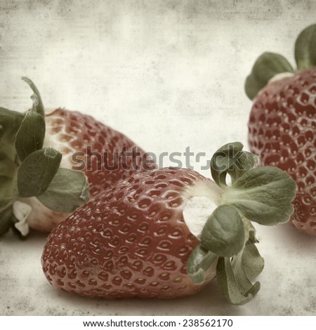 textured old paper background with strawberry