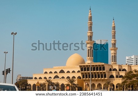  Building of Sharjah city, modern city. High quality photo