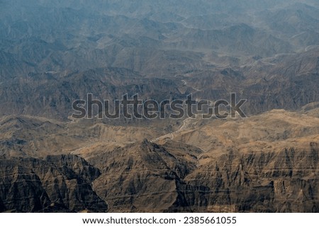 Arabic peninsula oman mountains aerial panorama