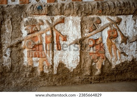 Huaca del Sol, which translates to "Temple of the Sun" in English, is an ancient archaeological site located in the Moche Valley of northern Peru Royalty-Free Stock Photo #2385664829
