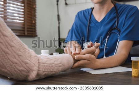 Close up, Health care and checkup with stethoscope of female doctor at hospital medicine or good health Heart disease and medical tests.