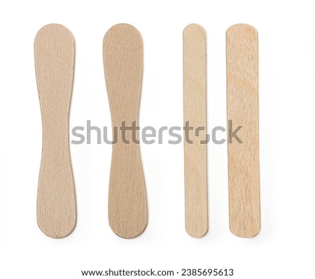 Ice cream wooden sticks. Isolated on white background with clipping path