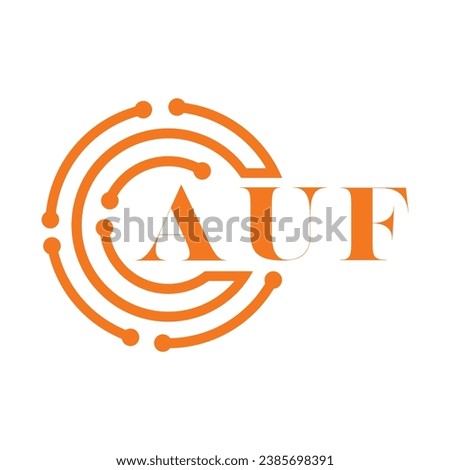 AUF letter design. AUF letter technology logo design on white background. AUF Monogram logo design for entrepreneur and business.