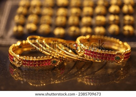 set of kundan stone bangles for dancers Royalty-Free Stock Photo #2385709673