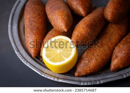 Turkish domestic special food icli kofte and oruk , domestic Turkish foods. Hatay oruk kofte. Royalty-Free Stock Photo #2385714687