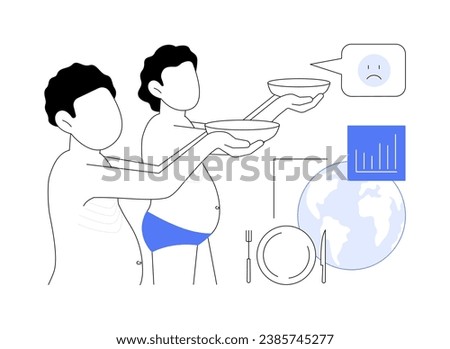 World hunger problem abstract concept vector illustration. Hungry children begging for food, public health medicine, preventative medicine sector, malnutrition disease abstract metaphor.