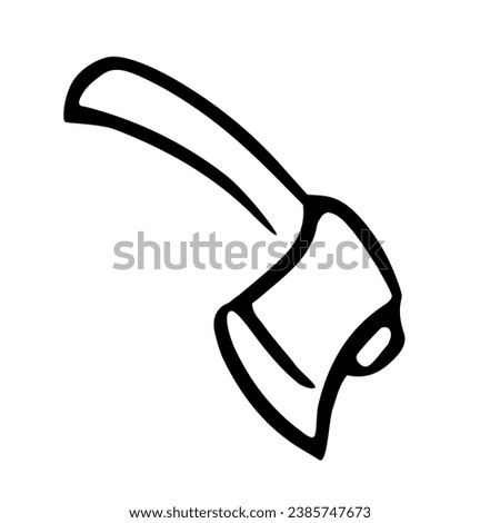 Axe tool. Isolated clip art in doodle style.