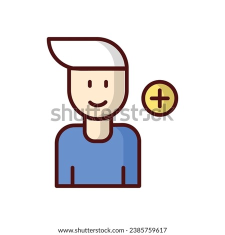 Add Friend icon isolate white background vector stock illustration.