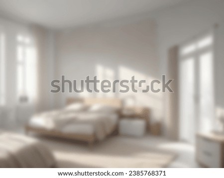 Blurred Contemporary Modern bed room interior design. Blur Interior background concept. 