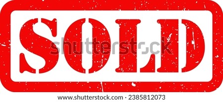 Red Sold Stamp Grunge Scratches Texture Label Logo Icon Sign Sigil Symbol Emblem Badge Vector EPS PNG Transparent No Background Clip Art Vector EPS PNG 