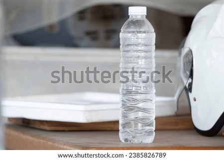Bottle of water on the table in the kitchen, stock photo
