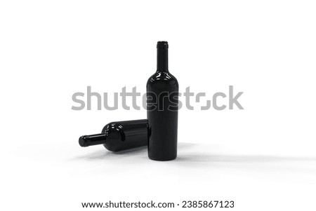 clean two red wine bottles mock-up simulation