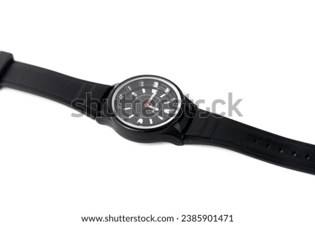 Luxury watch isolated on white background. Black watch with a masculine and dignified impression