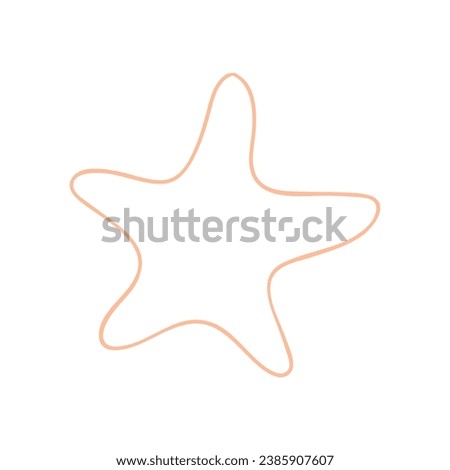 vector hand drawn orange star on white background. star shape icon Royalty-Free Stock Photo #2385907607