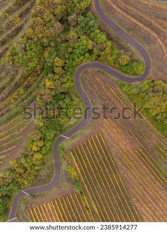 Drone shot, aerial photo, serpentine in a mountain Royalty-Free Stock Photo #2385914277