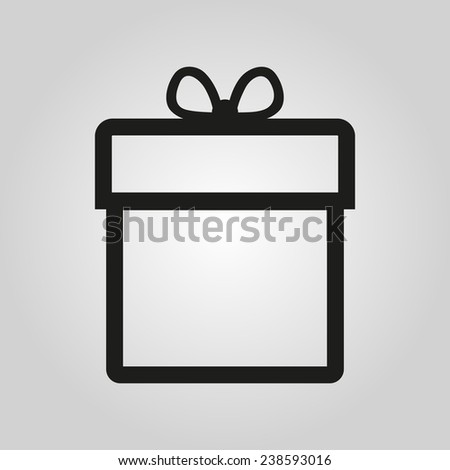 Gift box icon. Present symbol. Flat. Vector illustration