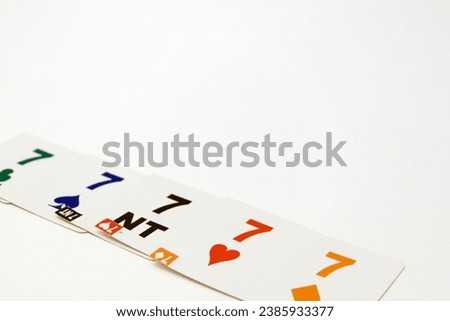 Playing cards. Gambling, bridge, poker concept.White background Sport equipment