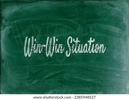 Win-win situation - Refers to a situation where both parties benefit or come out ahead. Keywords: mutual benefit, cooperation, compromise. Royalty-Free Stock Photo #2385948527
