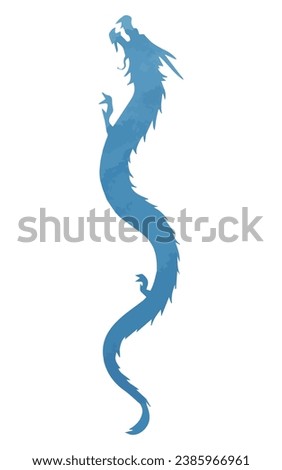 Illustration material of a rising dragon silhouette