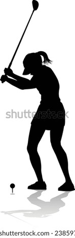 A woman golfer sports person playing golf 