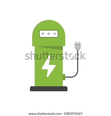 Electric Vehicle Charging Station Icon Vector Design.