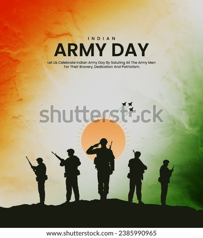 Indian Army Day. Indian Army Day Creative Design For Social Media Post. Royalty-Free Stock Photo #2385990965