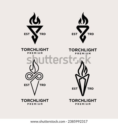 Torch infinity set icon design illustration Template