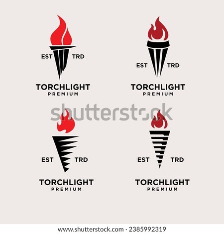 Torch abstract set icon design illustration Template