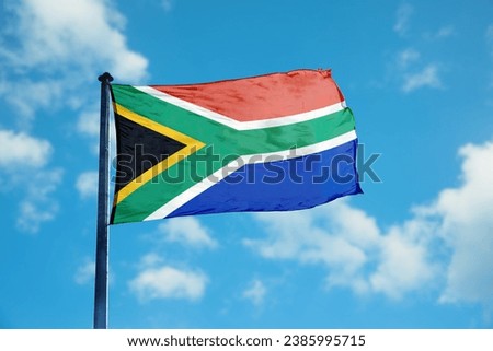 South Africa flag on the mast, South Africa flag