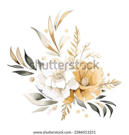 Gilded Blossoms: Watercolor Florals in Luxurious Gold