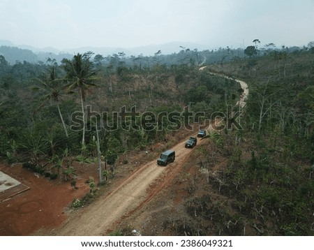 Car On Offroad Picture From Drone
