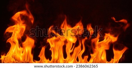 Picture of black background lights.Fire flames on black background