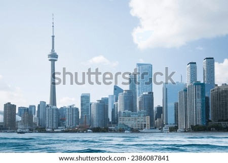 Beautiful view of Rogers Centre and CN Tower in Toronto, Canada Royalty-Free Stock Photo #2386087841