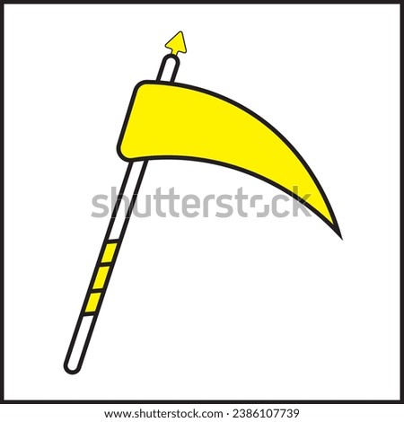 scythe stick illustration vector design in yellow color. Suitable for logos, icons, companies, t-shirt designs, stickers, websites, advertisements, posters, concepts.