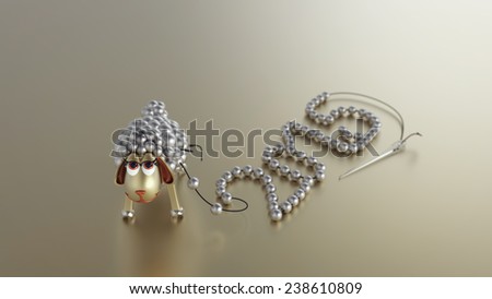 New Year  clip art with precious  sheep .Golden sheep that wish a happy new.