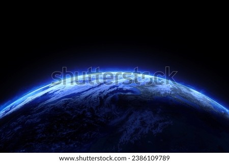 Space view on earth. Blue and black background on earth. Great view of the earth 