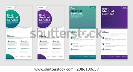 Bundle Medical Roll-Up Or Dl Flyer Rack Card Design and Business Flyer set, corporate, Medical Brochure Design. Royalty-Free Stock Photo #2386130659
