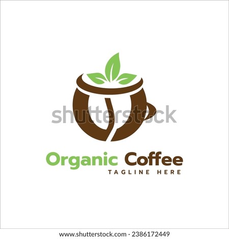 Organic Coffee unique modern creative logo design for cafe and restaurant services