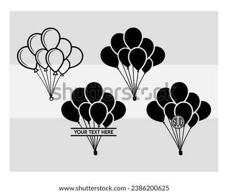 Balloons,  Balloons Silhouette, Happy Birthday, celebrate, celebration png, party, Balloon Vector, valentines day, Eps