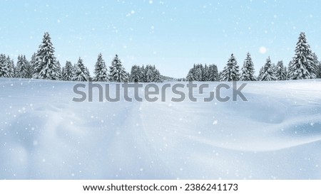 Beautiful winter landscape with snow and forest. Travel outside the city in the forest