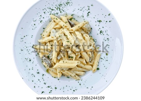Flat Lay Photography of Pasta Served in White Plate